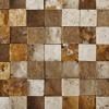 Mixed Travertine 1 X 1 Mosaic Tile, HI-LOW Split-Faced - Box of 5 sq. ft. view 2