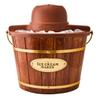 Nostalgia Electric Ice Cream Maker - Old Fashioned Soft Serve Ice Cream Machine Makes Frozen Yogurt or Gelato in Minutes - Fun Kitchen Appliance - Vintage Wooden Style - Dark Wood - 4 Quart view 1