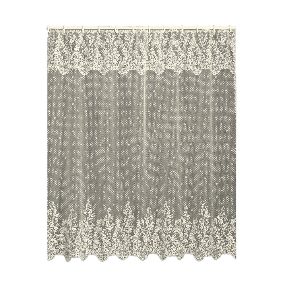 Heritage Lace, Ecru Floret 72x72 Shower Curtain, 72 inch Wide by 72 inch Drop (6290E-OC)