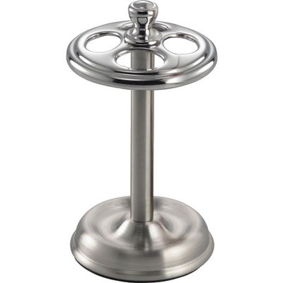 InterDesign York Metal Toothbrush Holder 5.75 in. H x 3.25 W x 3.25 in. L Chrome Silver Stainless steel