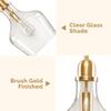 INK+IVY Auburn Pendant Lighting for Dining Room, Industrial Kitchen Lights, Hand-blown Glass Bell Shaped Pendant Light for Kitchen Island, Foyer, Bedroom, 9" Dia x 95.5" H, Gold/Clear view 4