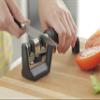 Smiths 50101 Pull-Thru Knife & Scissor Sharpener  Black/Silver  Pull-Thru Knife Sharpener  Left & Right-Handed Scissor Sharpener  Coarse & Fine Sharpening Slots  Straight & Serrated Blades view 2