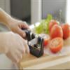 Smiths 50101 Pull-Thru Knife & Scissor Sharpener  Black/Silver  Pull-Thru Knife Sharpener  Left & Right-Handed Scissor Sharpener  Coarse & Fine Sharpening Slots  Straight & Serrated Blades view 4