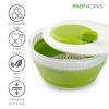 PrepWorks 3 Qt Collapsible Salad Spinner  Space-Saving, Easy-to-Use, BPA-Free, for Quick Salad Washing & Drying, Dishwasher Safe view 3