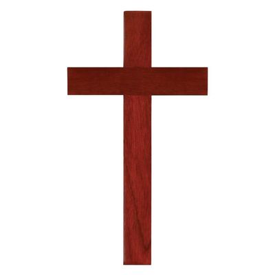 Mahogany Wood 10 Inch Christian Wall Cross Lord God Jesus