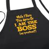 Black Cooking Apron For Kitchen Commanders & Grill Masters I Am The Boss, Funniest Apron For Men And Women, Novelty Aprons For Adults view 1