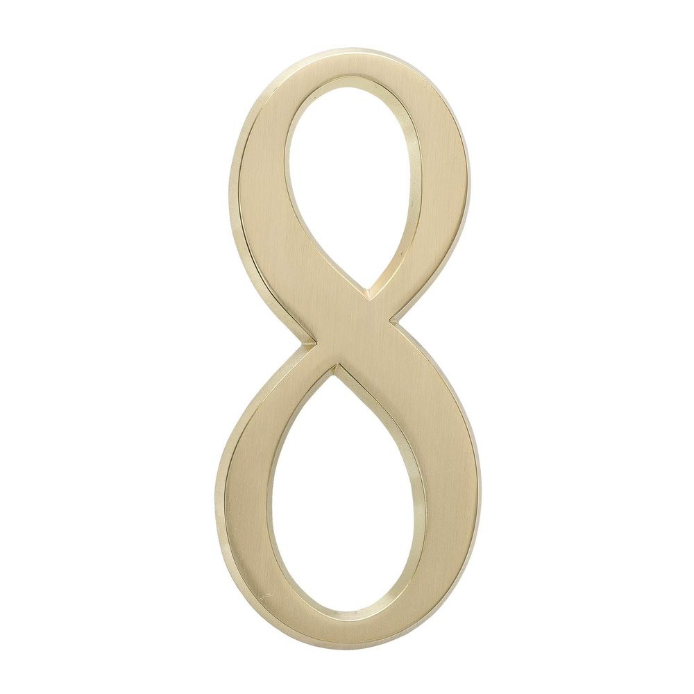Whitehall Products DeSign-it Standard Plaque, Number "8", Satin Brass