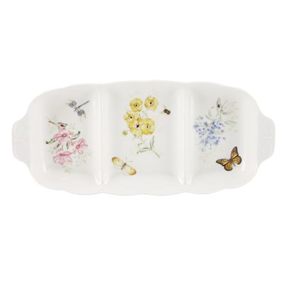 Lenox Butterfly Meadow 3 Part Divided Serving Tray, 2.30 LB