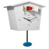 KOOKOO Birdhouse White, modern design cuckoo clock with 12 natural bird voices or cuckoo call view 2