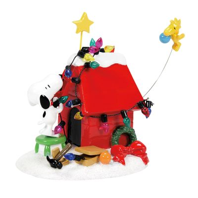Department 56 Peanuts Christmas Decoration | Snoopy, Snoopy's Dog House, Woodstock, Christmas Lights