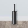 Gatco 1481MX Latitude II Round Toilet Brush and Holder, Freestanding Bathroom Toilet Brush Set, Matte Black view 3