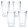 Tervis Clear & Colorful Tabletop Made in USA Double Walled Insulated Tumbler Travel Cup Keeps Drinks Cold & Hot, 16oz - 4pk, Clear view 1