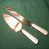 Wedding Accessories Ivory Faux Pearl Handle Cake Knife and Server Set - bridal serving pieces view 1