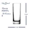 Luigi Bormioli Strauss 13.25 Oz Long Drink Glasses - Set of 6 Square-Shaped Highball Glassware, Made in Italy for Cocktails, Water, Juice, Spirits - Dishwasher Safe Drinkware view 2
