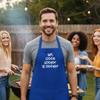CoolAprons Mr. Good Lookin' Is Cookin' Funny Aprons For Men, Royal Blue Humorous Mens Apron, Grilling Apron For Guys view 3