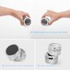 Hanindy 16 Magnetic Spice Tins, 200 Spice Labels, 4 Stainless Steel Measuring Spoons Magnetic Spice Containers Organizer Storage Condiment Jar Set of 16, Clear Lid, Sift and Pour view 2