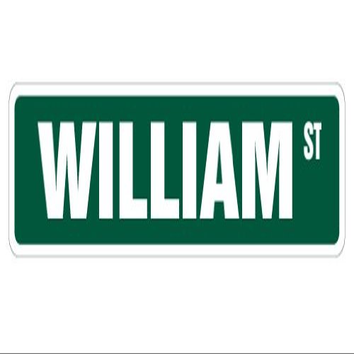 William Street Sign Childrens Name Room Sign | Indoor/Outdoor | 18" Wide