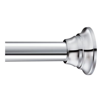 Moen Chrome 44-72-Inch Adjustable Tension Mounted Straight Shower Curtain Rod for Bathroom, No Drilling Needed, TR1000CH
