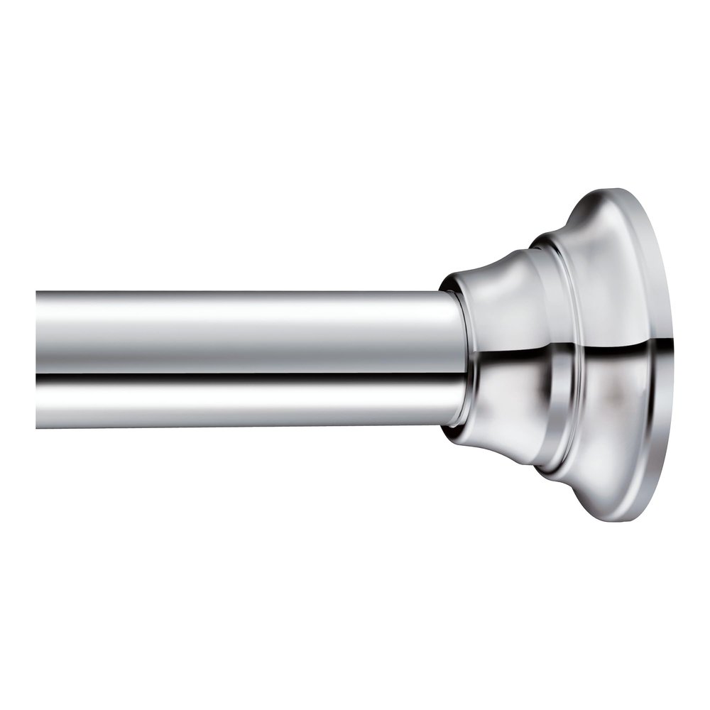 Moen Chrome 44-72-Inch Adjustable Tension Mounted Straight Shower Curtain Rod for Bathroom, No Drilling Needed, TR1000CH