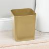 mDesign Square Shatter-Resistant Plastic Small Trash Can Wastebasket, Garbage Container Bin for Bathrooms, Powder Rooms, Kitchens, Home Offices - Soft Brass Finish view 2