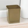 mDesign Square Shatter-Resistant Plastic Small Trash Can Wastebasket, Garbage Container Bin for Bathrooms, Powder Rooms, Kitchens, Home Offices - Soft Brass Finish view 3