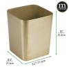 mDesign Square Shatter-Resistant Plastic Small Trash Can Wastebasket, Garbage Container Bin for Bathrooms, Powder Rooms, Kitchens, Home Offices - Soft Brass Finish view 4