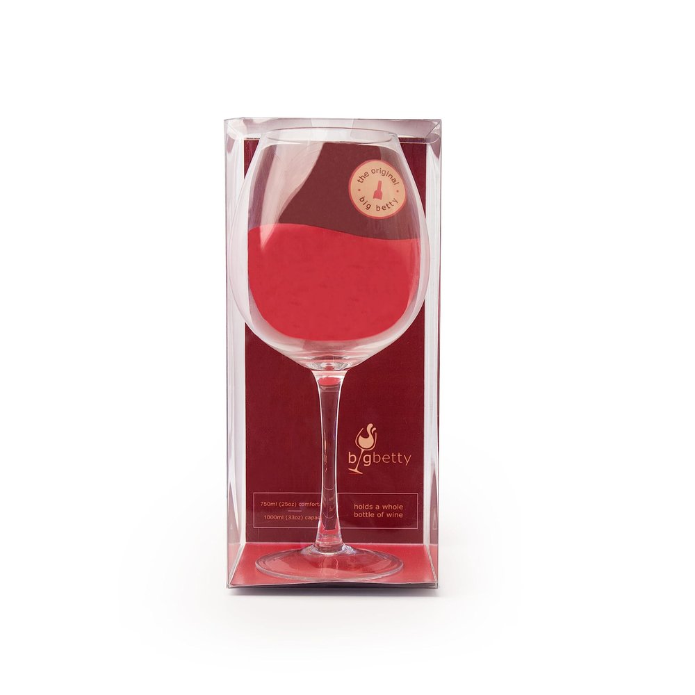 Big Betty Premium Giant Wine Glass - Holds Full 750ml Bottle of Wine, Fun Gift for Wine Lovers, Perfect for Parties, Celebrations & Events