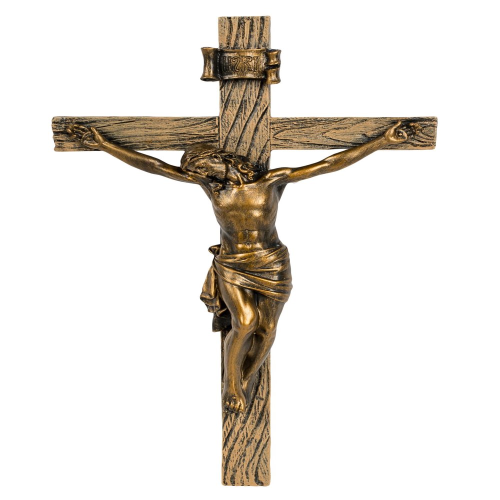 Joseph's Studio by Roman, Cross and Crucifix Collection, 8.25"H ANTIQUE GOLD CRUCIFIX, Home Dcor, Devout Gift, Prayerful Inspiration (4x4x8)