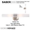GEORGE KOVACS P5042-144 Saber Vanity Bath Light, 2-Light, 120 Total Watts, 4.75-in H x 20-in W, Brushed Stainless Steel view 3