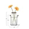 Creative Co-Op Glass vase in Metal Stand with Metal Frog Lid view 2