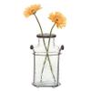 Creative Co-Op Glass vase in Metal Stand with Metal Frog Lid view 3