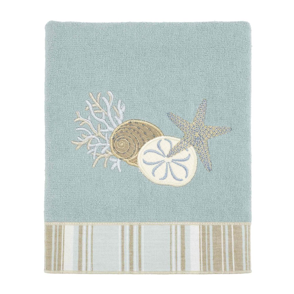 Avanti Linens - Hand Towel, Soft & Absorbent Cotton Towel (By the Sea Collection, Mineral)