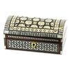 Large Handcrafted Arched Genuine Mother Pearl Decorative Box with Lock (9.5"L x 5.5"W x 5"H) view 1