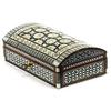 Large Handcrafted Arched Genuine Mother Pearl Decorative Box with Lock (9.5"L x 5.5"W x 5"H) view 3