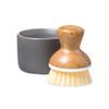 Full Circle Bubble Up Bamboo Dish Brush & Ceramic Soap Dispenser  Family Safe, Formaldehyde-Free  Kitchen Scrub Brush for Dishes, Nonstick & Cast Iron, Gray view 1