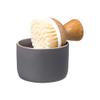 Full Circle Bubble Up Bamboo Dish Brush & Ceramic Soap Dispenser  Family Safe, Formaldehyde-Free  Kitchen Scrub Brush for Dishes, Nonstick & Cast Iron, Gray view 3