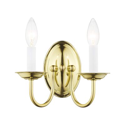 Livex Lighting 4152-02 Home Basics 2 Light Polished Brass Wall Sconce