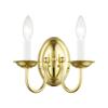 Livex Lighting 4152-02 Home Basics 2 Light Polished Brass Wall Sconce view 4