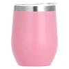 12oz Wine Tumbler with Lid and Straw Double Wall Insulated Stainless Steel Wine Cups for Women Party Pink view 1