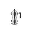 Alessi MDL02/3 B "Pulcina" Stove Top Espresso 3 Cup Coffee Maker in Aluminum Casting Handle And Knob in Pa, Black view 3
