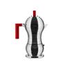 Alessi MDL02/6 R "Pulcina" Stove Top Espresso 6 Cup Coffee Maker in Aluminum Casting Handle And Knob in Pa, Red view 1
