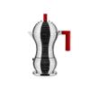 Alessi MDL02/6 R "Pulcina" Stove Top Espresso 6 Cup Coffee Maker in Aluminum Casting Handle And Knob in Pa, Red view 3