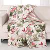 Greenland Home Butterflies 100% Cotton Quilted Botanical Throw Blanket view 2