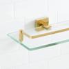 H&S Naiture Collection Tempered Glass Shelf in Polished Brass Finish view 3