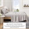 Great Bay Home Cotton Jersey Knit Queen Sheet Set - Ultra-Soft, Stretchy, Heathered Melange Bed Sheets - Cozy, Soft T-Shirt Sheet & Pillowcase Set (Light Grey) view 2
