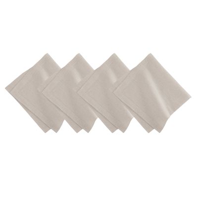 Elrene Home Fashions Villeroy & Boch La Classica Luxury Linen Fabric Napkin (Set of 4), 21"x21", Metallic White/Silver