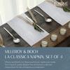 Elrene Home Fashions Villeroy & Boch La Classica Luxury Linen Fabric Napkin (Set of 4), 21"x21", Metallic White/Silver view 2