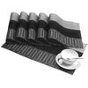 SHACOS Woven Vinyl Placemats for Dining Table Set of 6 Non Slip PVC Bamboo Basket Weave Table Place Mats (6, Ombre Black Gray) view 1