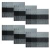 SHACOS Woven Vinyl Placemats for Dining Table Set of 6 Non Slip PVC Bamboo Basket Weave Table Place Mats (6, Ombre Black Gray) view 3