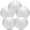 Quasimoon PaperLanternStore.com Bulk Pack (5) 14 Inch White Fine Line Premium Even Ribbing Paper Lantern, Extra Sturdy view 1